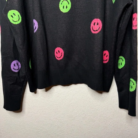 Queen of Sparkles Smiley Sequin Sweater - Picture 7 of 14